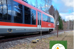 Pfeifsignal am Bahnübergang nördlich vom Gewerbegebiet am Wiesele